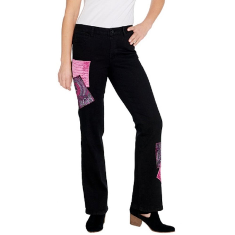 Women's Plus Boot-Cut Jeans - Black